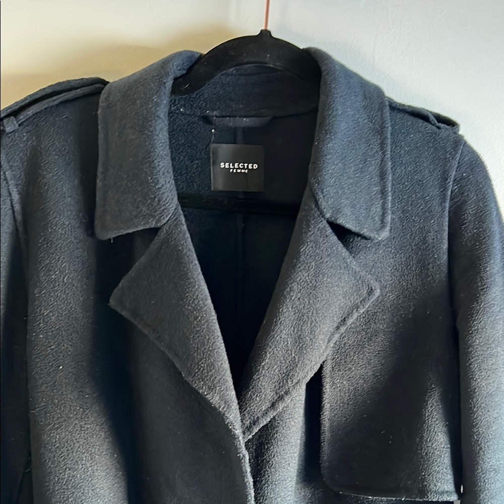Selected Navy Wool Trench